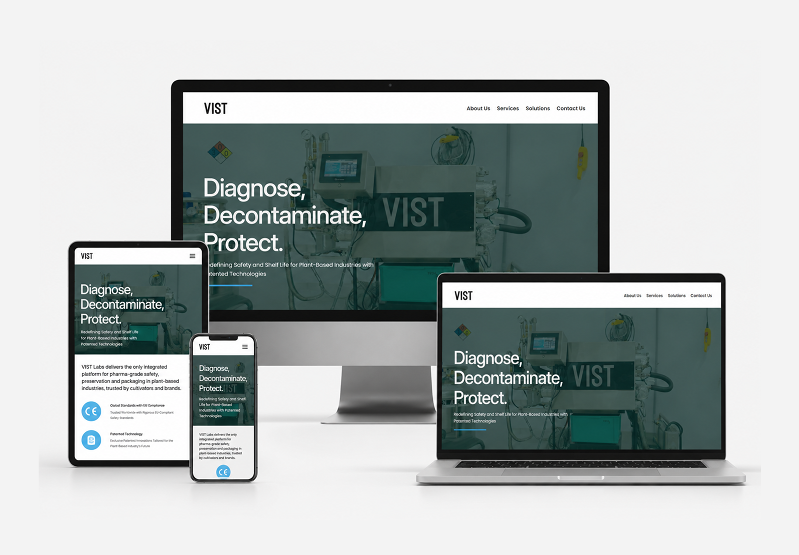 VIST Labs website across desktop, laptop and mobile